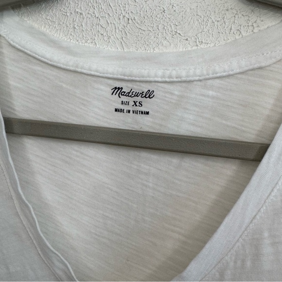Madewell Whisper Cotton V-Neck Pocket Tee Optic White Size XS - Picture 6 of 9